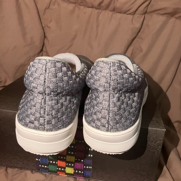 bernie mev. Gray and White Women's Slip-On Sneakers - Picture 3 of 4